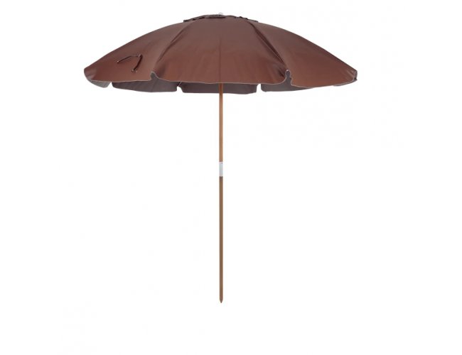 Guarda-Sol em Bagum e Haste de Madeira 2,40m Marrom