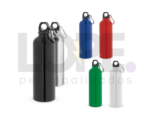 KARSTEN L. Squeeze esportiva em a�o inox de parede simples com mosquet�o 790 mL